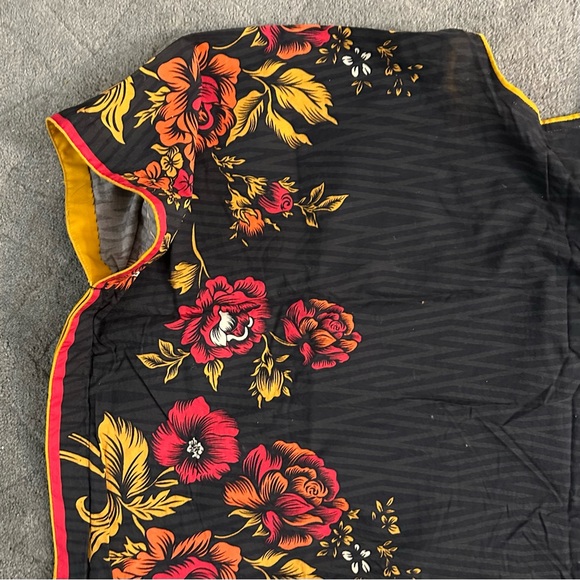 Butterfly Wing Short Kaftan Kurta Top Self Printed Cotton Size OSFM - Picture 9 of 10